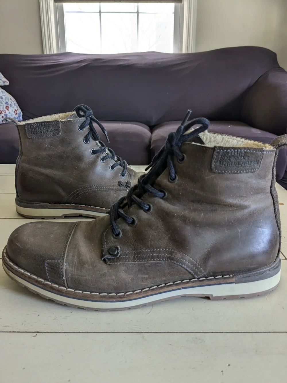 MENS BULLMAKER BROWN LEATHER ANKLE CHUKKA BOOTS - SIZE 9 (42)